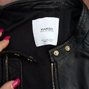 Mango genuine leather jacket
